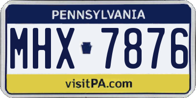 PA license plate MHX7876