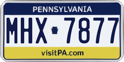 PA license plate MHX7877