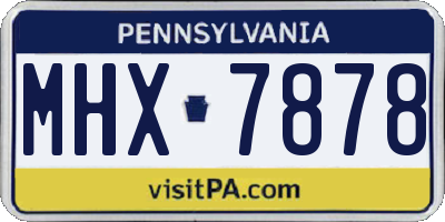 PA license plate MHX7878