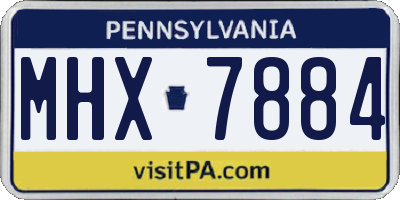 PA license plate MHX7884