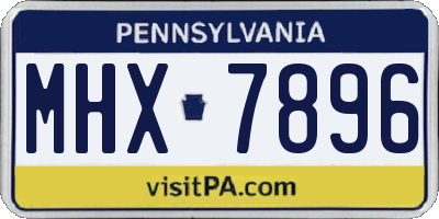 PA license plate MHX7896