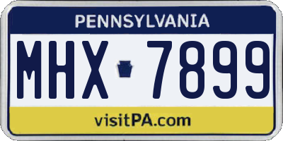 PA license plate MHX7899