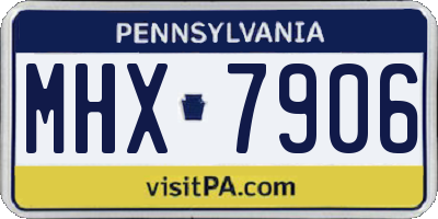 PA license plate MHX7906
