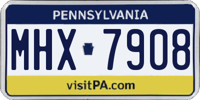PA license plate MHX7908