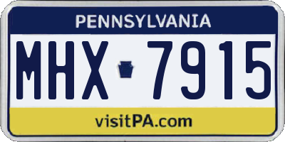 PA license plate MHX7915