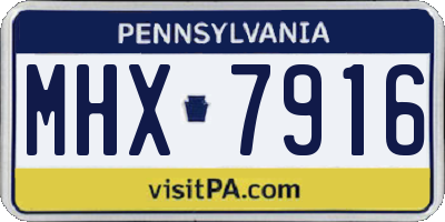 PA license plate MHX7916