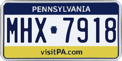 PA license plate MHX7918