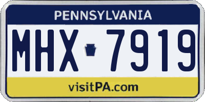 PA license plate MHX7919