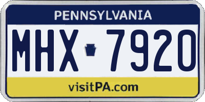 PA license plate MHX7920