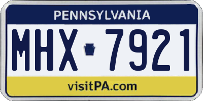 PA license plate MHX7921