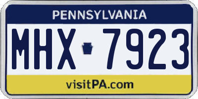 PA license plate MHX7923