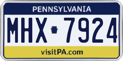 PA license plate MHX7924