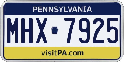 PA license plate MHX7925