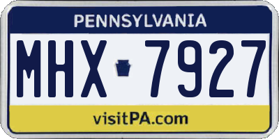 PA license plate MHX7927