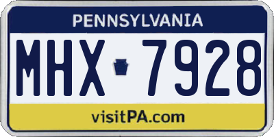 PA license plate MHX7928