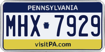 PA license plate MHX7929