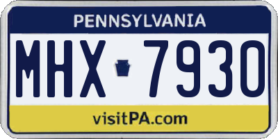 PA license plate MHX7930