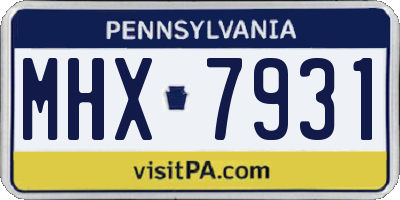 PA license plate MHX7931