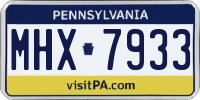 PA license plate MHX7933