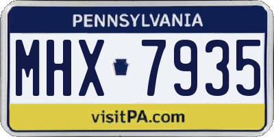PA license plate MHX7935