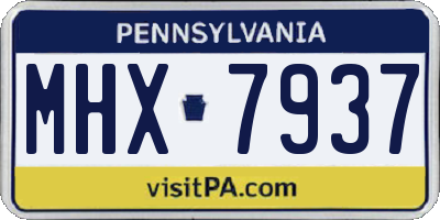 PA license plate MHX7937