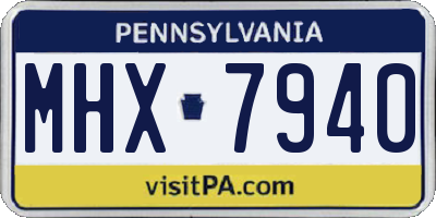 PA license plate MHX7940