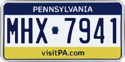 PA license plate MHX7941