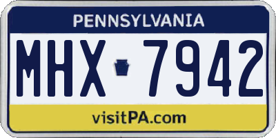 PA license plate MHX7942