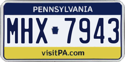 PA license plate MHX7943