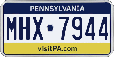 PA license plate MHX7944
