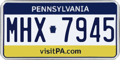 PA license plate MHX7945