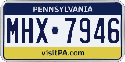 PA license plate MHX7946