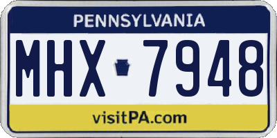 PA license plate MHX7948