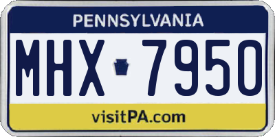 PA license plate MHX7950
