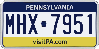 PA license plate MHX7951