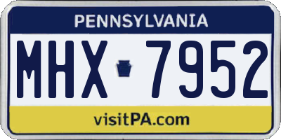 PA license plate MHX7952