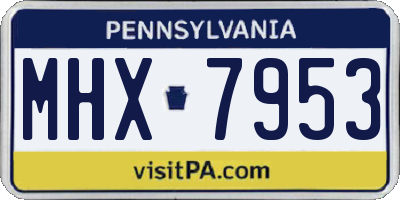PA license plate MHX7953