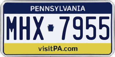 PA license plate MHX7955