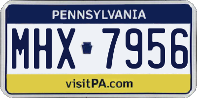 PA license plate MHX7956