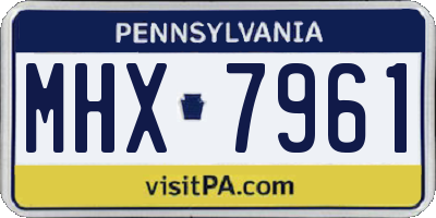 PA license plate MHX7961