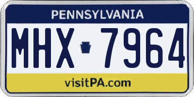 PA license plate MHX7964