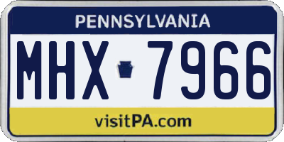 PA license plate MHX7966