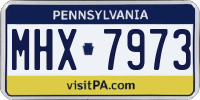 PA license plate MHX7973