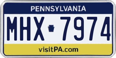 PA license plate MHX7974