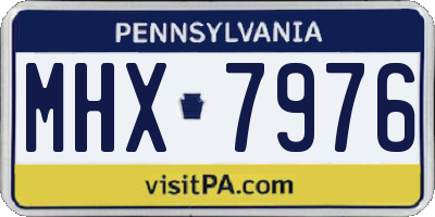 PA license plate MHX7976