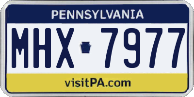 PA license plate MHX7977