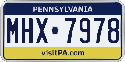 PA license plate MHX7978