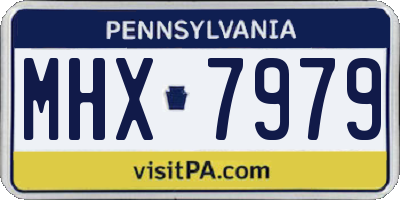 PA license plate MHX7979