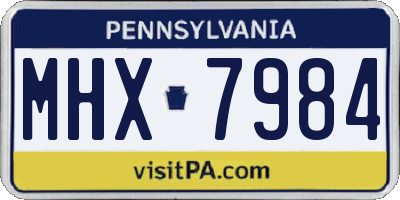 PA license plate MHX7984