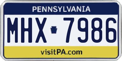 PA license plate MHX7986